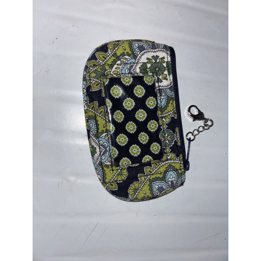 Vera Bradley Women's Blue Green Paisley Zipped ID Coin Purse